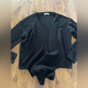 Womens Boujee Brand black knit cardigan sweater size S/M